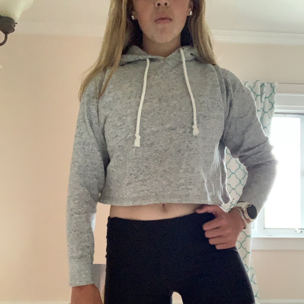 Divided Crop Top Hoodie